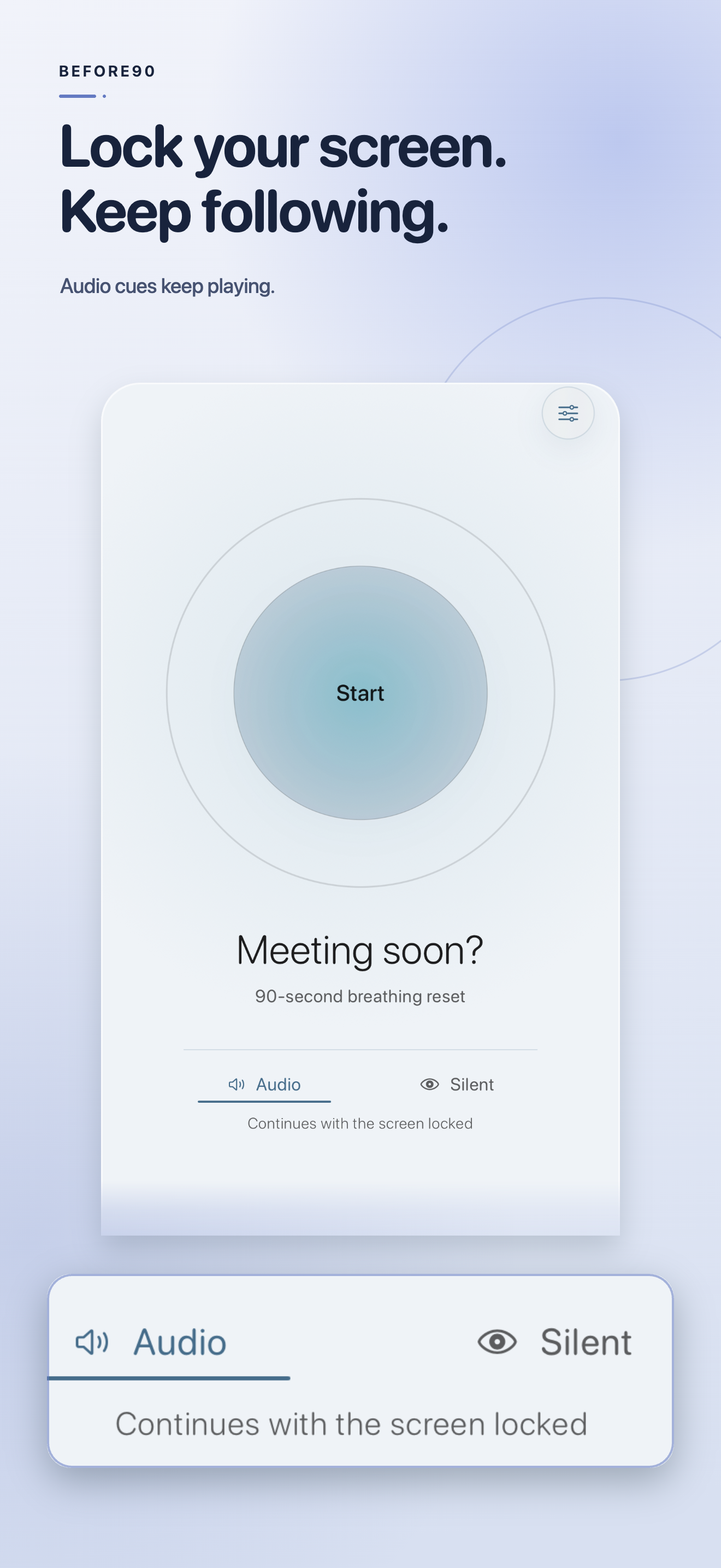 Before90 audio guidance continuing on the iPhone Lock Screen